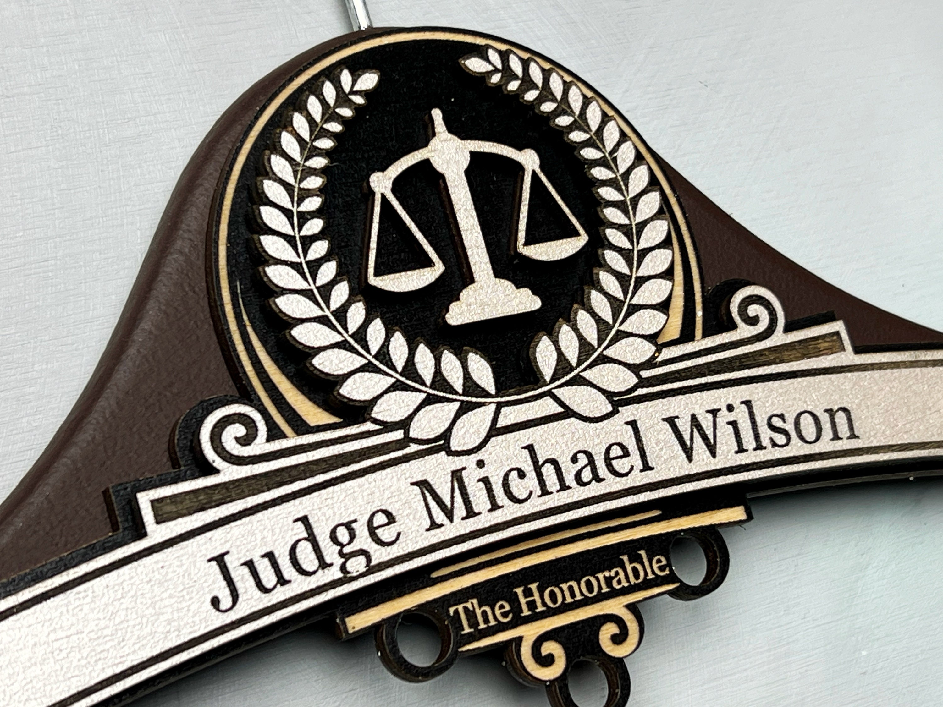 Judge Wrapper Personalized Hanger for Judge, Gift for New Judge, Custom Hanger ...