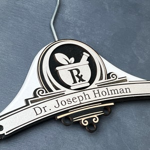 Pharmacist Gift, White Coat Hanger , Pharmacy Student, White Coat Ceremony Gifts, Lab Coat Hanger, Doctor Gift, Personalized Hanger