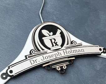 Pharmacist Gift, White Coat Hanger , Pharmacy Student, White Coat Ceremony Gifts, Lab Coat Hanger, Doctor Gift, Personalized Hanger