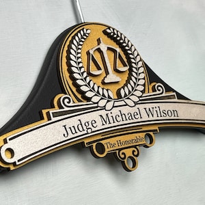 Personalized Hanger for Judge, Gift for New Judge, Custom Hanger, Retirement Gift, Investiture Ceremony Gift, Personalized Gift for Judge