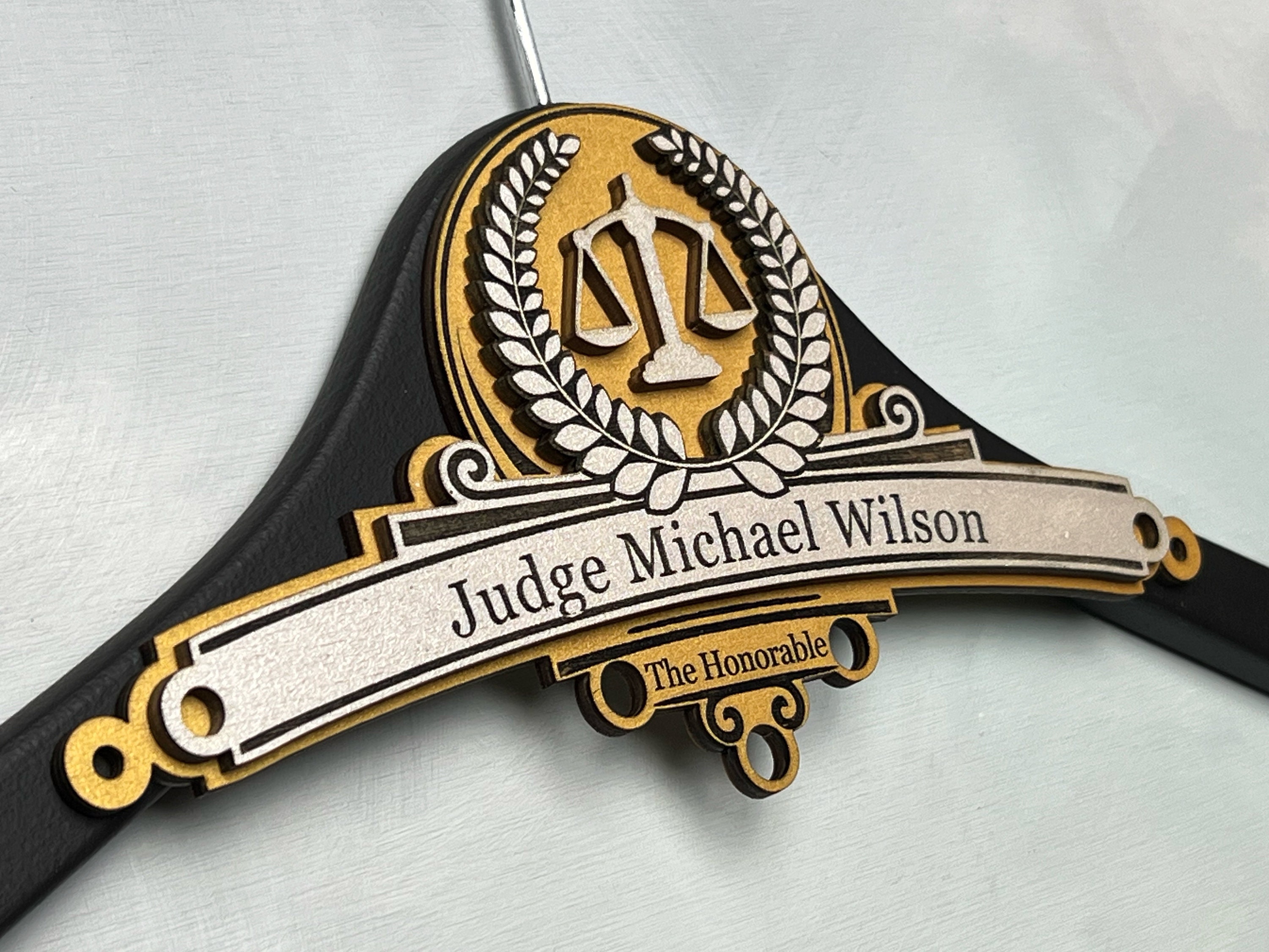 Personalized Hanger for Judge, Gift for New Judge, Custom Hanger, Retirement Gift, Investiture Ceremony Gift, Personalized Gift for Judge