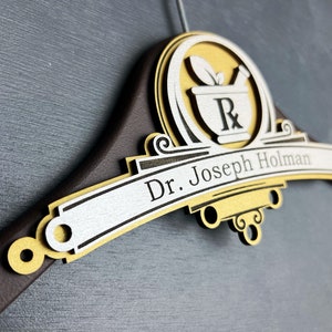 Pharmacist Gift, White Coat Hanger , Pharmacy Student, White Coat Ceremony Gifts, Lab Coat Hanger, Doctor Gift, Personalized Hanger