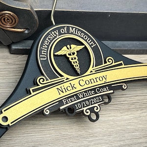 White Coat Hanger, Gift for New Doctor, Medical Student Gift, Christmas Gift for Med Student, 1st White Coat Hanger, First White Coat Gift