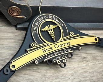 White Coat Hanger, Medical Student Gift, New Doctor Gift, Medical School Graduation, 1st White Coat Hanger, First White Coat, Doctor Hanger
