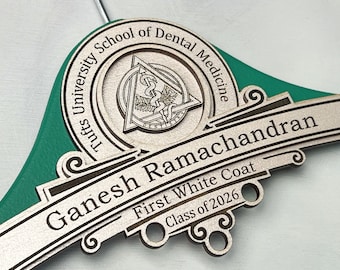 1st White Coat Hanger, Dental School White Coat Ceremony Gift, Custom Hanger for Doctor, Doctor Coat Hanger, Gift for New Dentist