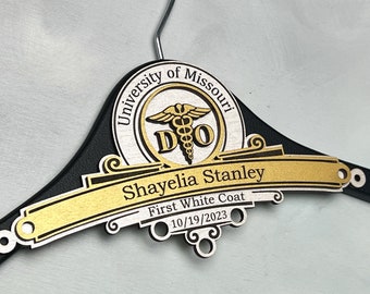 Personalized Gift for Doctor of Osteopathic Doctor Gifts for Physicians, 1st White Coat Gift, First White Coat Hanger, Gift for New DO