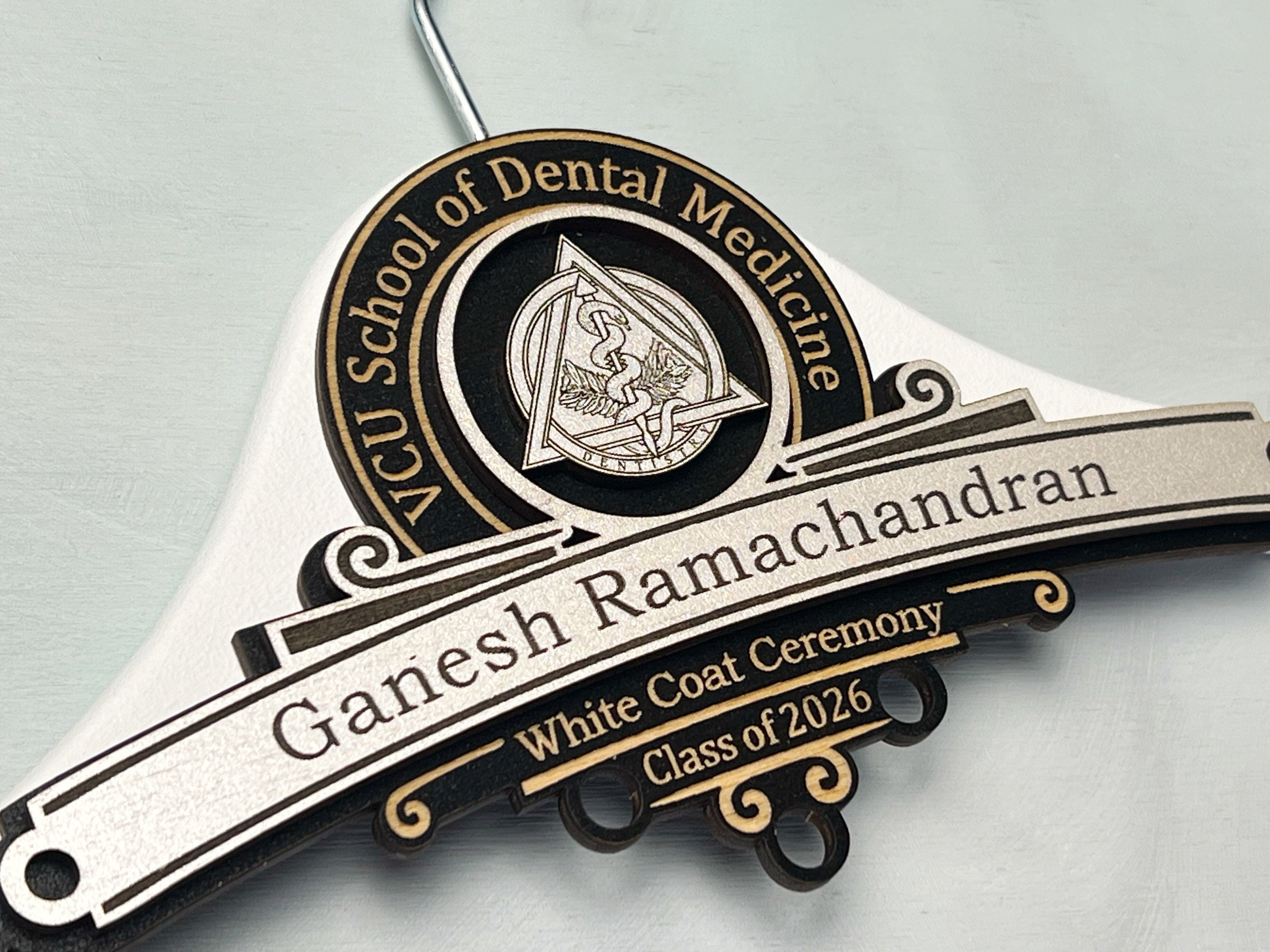 White Coat Hanger, Dental School White Coat Ceremony Gift, Dentist Graduation Gift, Gift for New Dentist, First White Coat Hanger, Dental