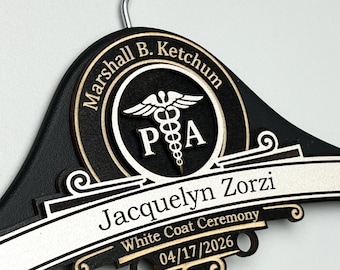 Engraved Personalized White Coat Ceremony Hanger - Physician Assistant Gift