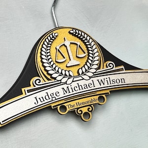 Personalized Hanger for Judge, Gift for Judge, Christmas Gift, Custom Hanger, Judge Retirement Gift, Investiture Ceremony Gift, Lawyer Gift