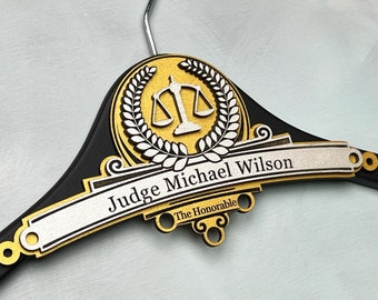 Personalized Hanger for Judge, Gift for Judge, Christmas Gift, Custom Hanger, Judge Retirement Gift, Investiture Ceremony Gift, Lawyer Gift