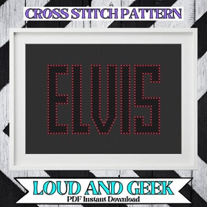 Elvis Stage Lights - Groot formaat (16,5 x 11,6 inch) - Kruissteekpatroon - PDF Instant Download (Engels en Spaans) - ELVIS PRESLEY
