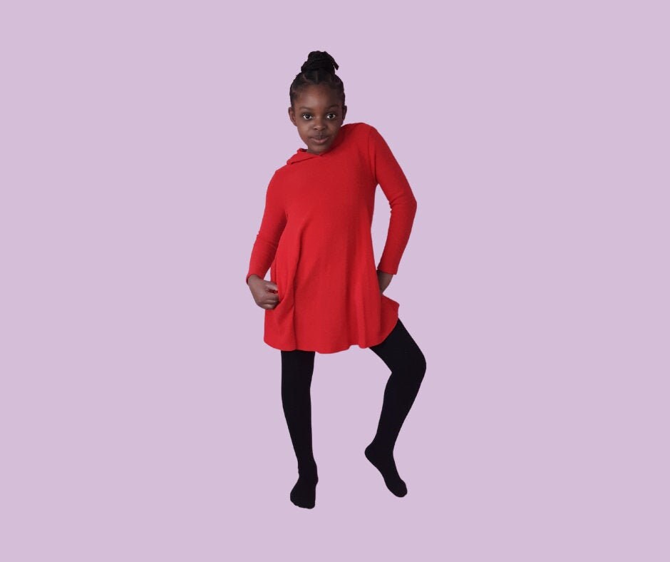 girls red sweater dress