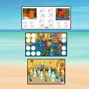 Money Savings Challenge Beach Pier Jaren 90 cartoon gelamineerde krabber