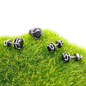 Stud Earrings Black Silver, Black  Cubic Zirconia 6mm look like 1ct Black Diamond | Black Diamond earrings | Black earrings