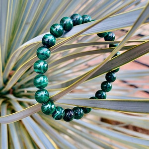 Malachite Bracelet | Jewelry Quality Malachite Bead Bracelet 6 & 8 mm | High-quality Bright Color Malachite Bracelet