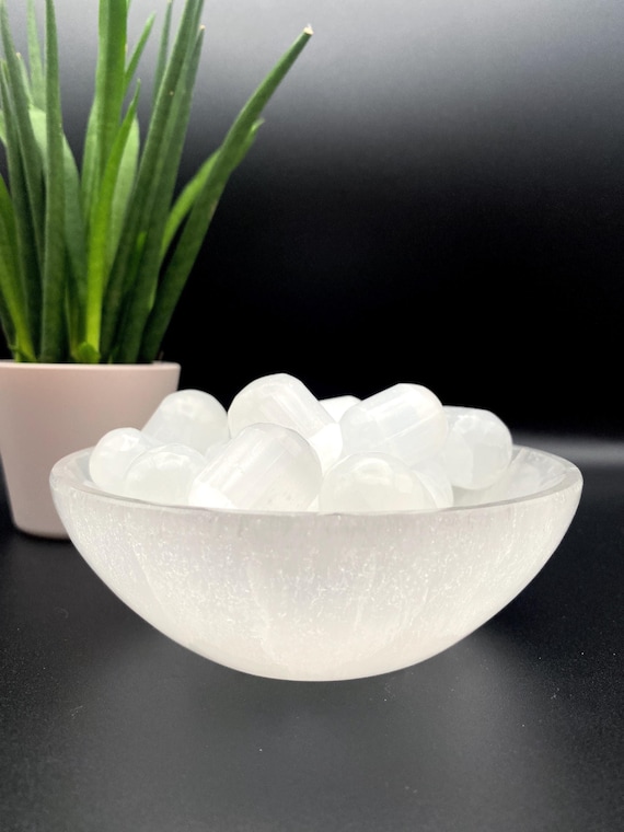Selenite Charging Bowl for Crystals | 10cm, 14cm Selenite Dish |  Large Crystal Cleanser