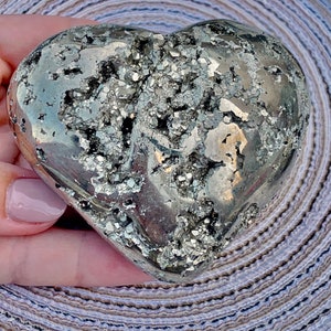 Pyrite Gemstone Puffy Hearts from 55 cm to 90, Pyrite Hearts, Natural Pyrite Sculpture, Heart  Shaped Pyrite