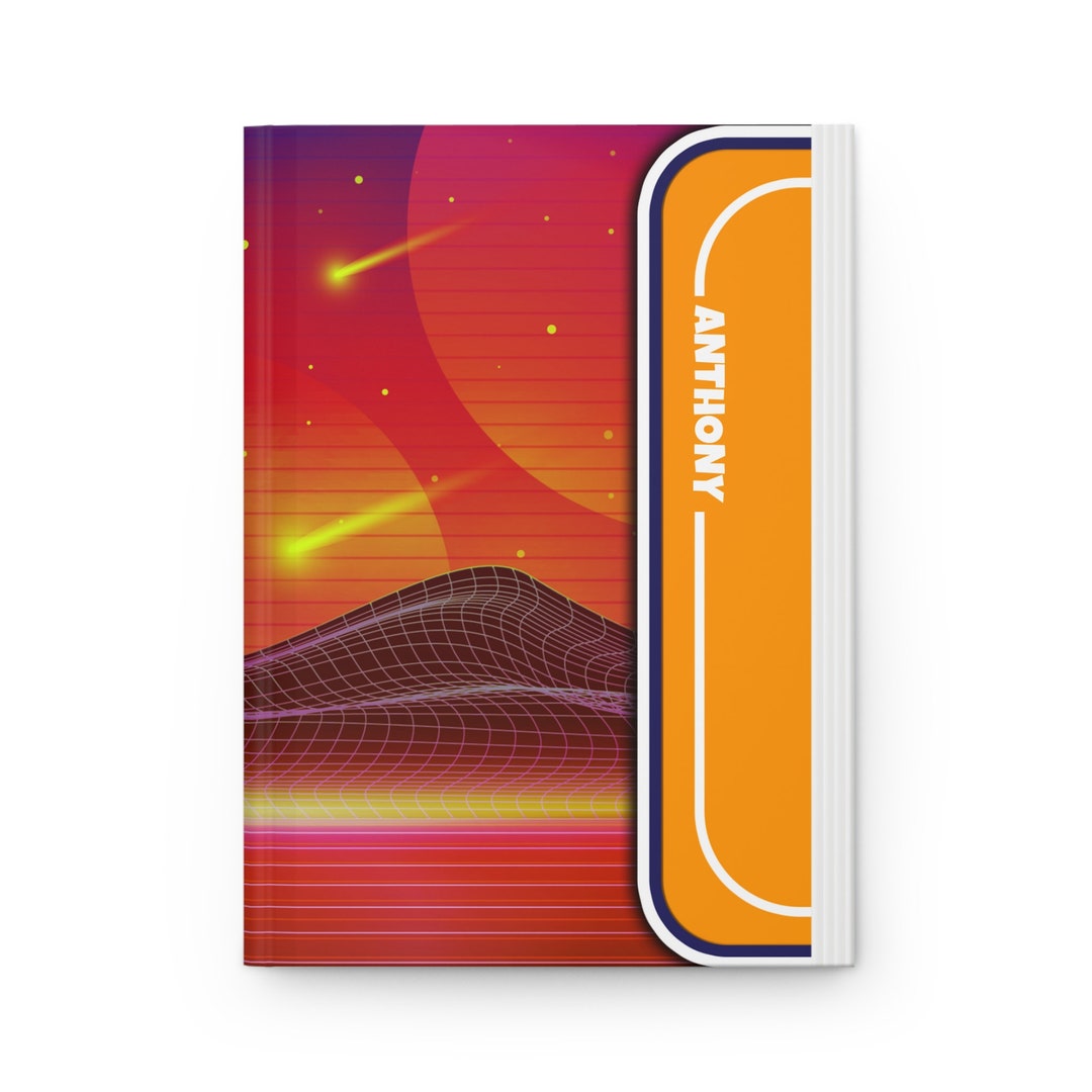 Personalized Hardcover Notebook Journal | Ruled Line | 80s Retro Style ...