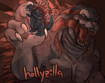 HOLLYZILLA - Sofubi-Inspired, Hard Plastic 3D Printed Art Toy