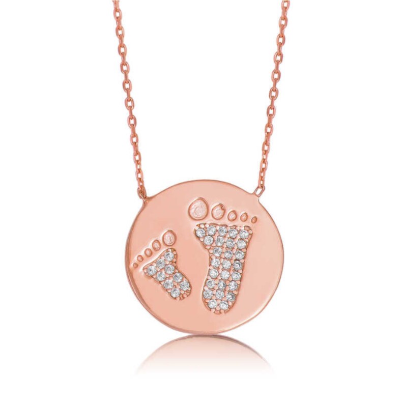 Silver Baby Feet Necklace,Footprints Charm,Mother/'s Day Gift,Family Jewelry,Birthday Pregnancy Newborn Baby Shower Gift Neckalce for Mom Her