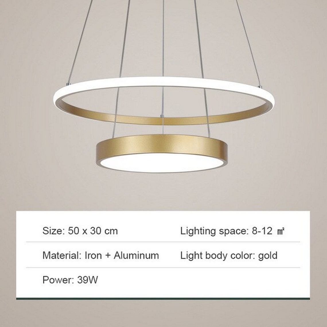 Kreative Doppel-LED-Ringe Kronleuchter Pendelleuchter Lampe | Etsy