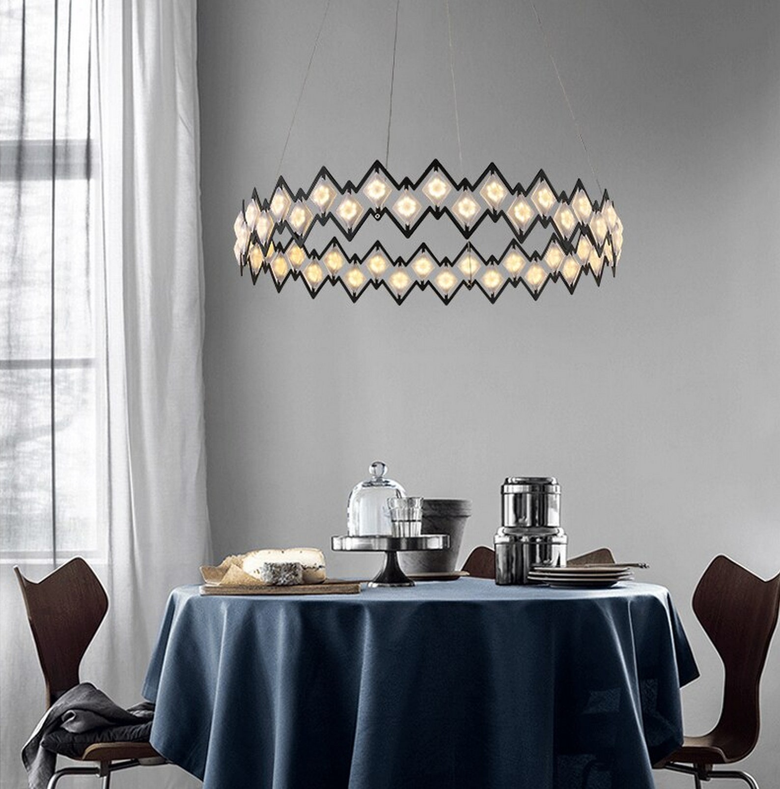 Luxus Dreiecke Rund Trommel Kronleuchter Pendelleuchter | Etsy