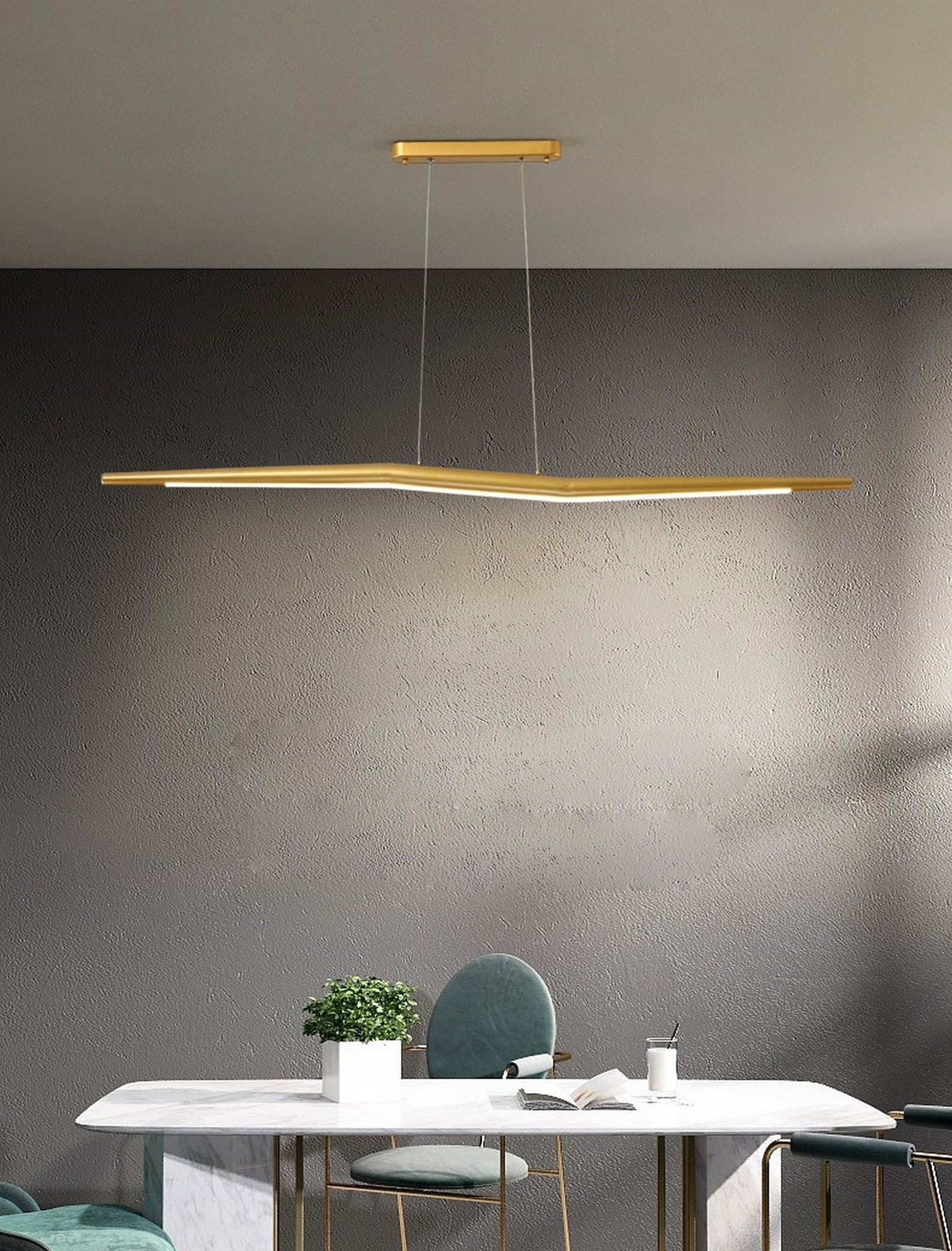 Wave LED Lineare Aufhängung Hängeleuchte Für KüchenInsel | Etsy