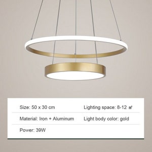 Kreative Doppel-LED-Ringe Kronleuchter Pendelleuchter Lampe | Etsy