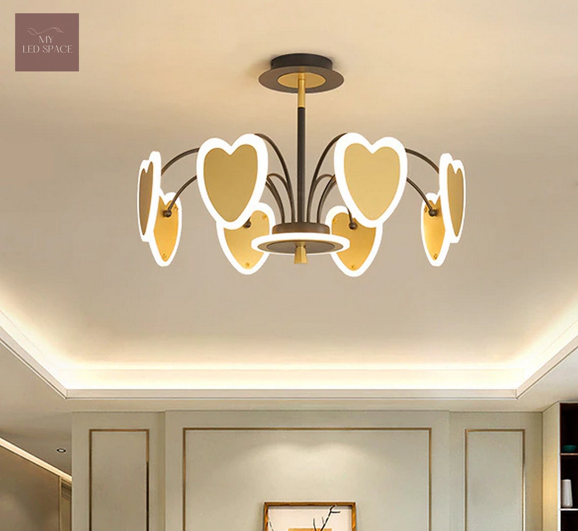 Nordische Persönlichkeit Herz Design Chandelier LED | Etsy