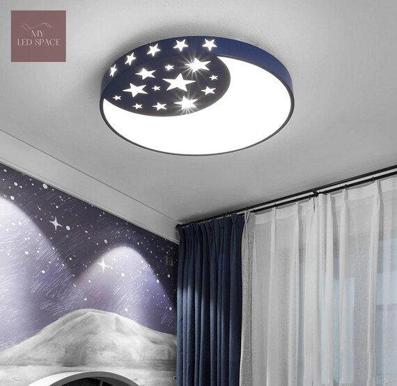 Modern Round Starry Sky Style Moon Shape Led Ceiling Lights Canada - Children S Ceiling Light Fixtures Canada Modern Round Starry Sky Style Moon Shape Led Ceiling Lights Canada - Children S Ceiling Light Fixtures Canada