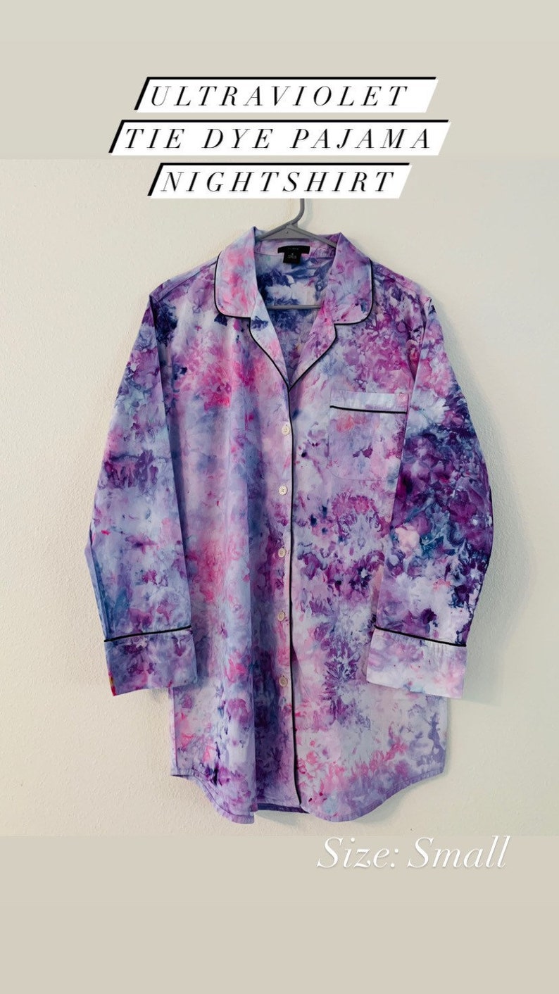 Tie Dye Long Sleeve Nightgown Pajamas Sleepwear Jcrew Nightshirt