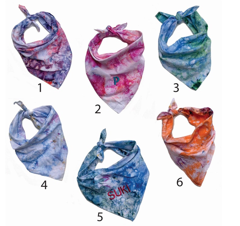 Personalize Tie Dye Pet Bandanas Custom Embroidery