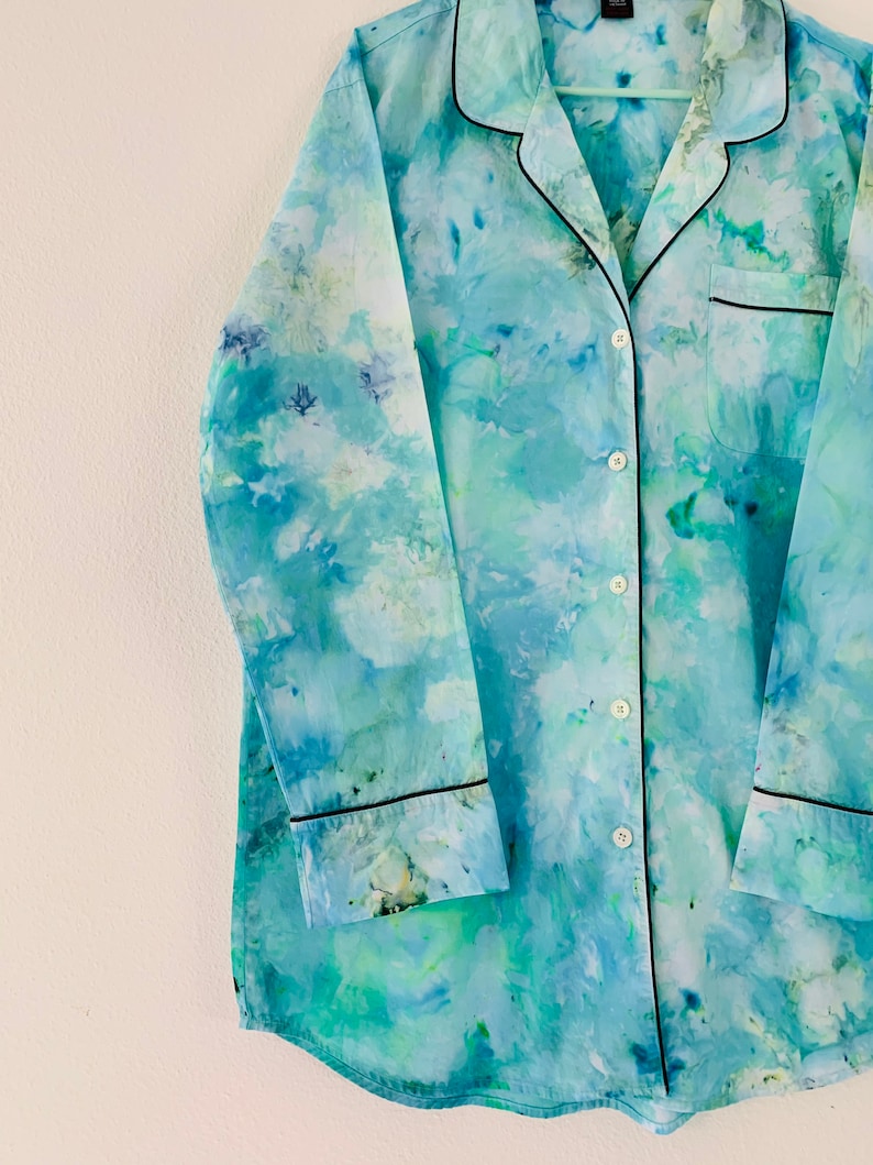 Tie Dye Long Sleeve Nightgown Pajamas Sleepwear Jcrew Nightshirt