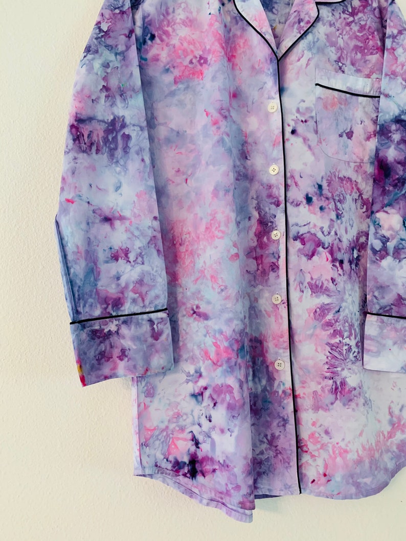 Tie Dye Long Sleeve Nightgown Pajamas Sleepwear Jcrew Nightshirt