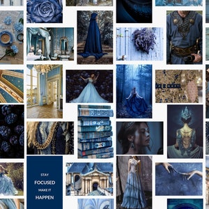 Royalcore Aesthetic Wall Collage Kit, Blue Room Decor, Collage Kit Wall ...