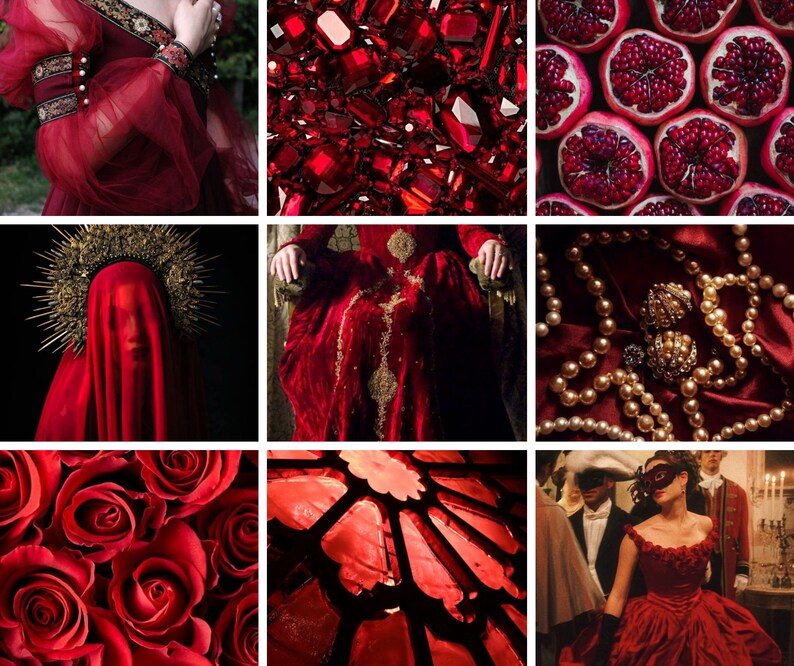 Royalcore Aesthetic Wall Collage Kit, Red Room Decor, Collage Kit Wall ...
