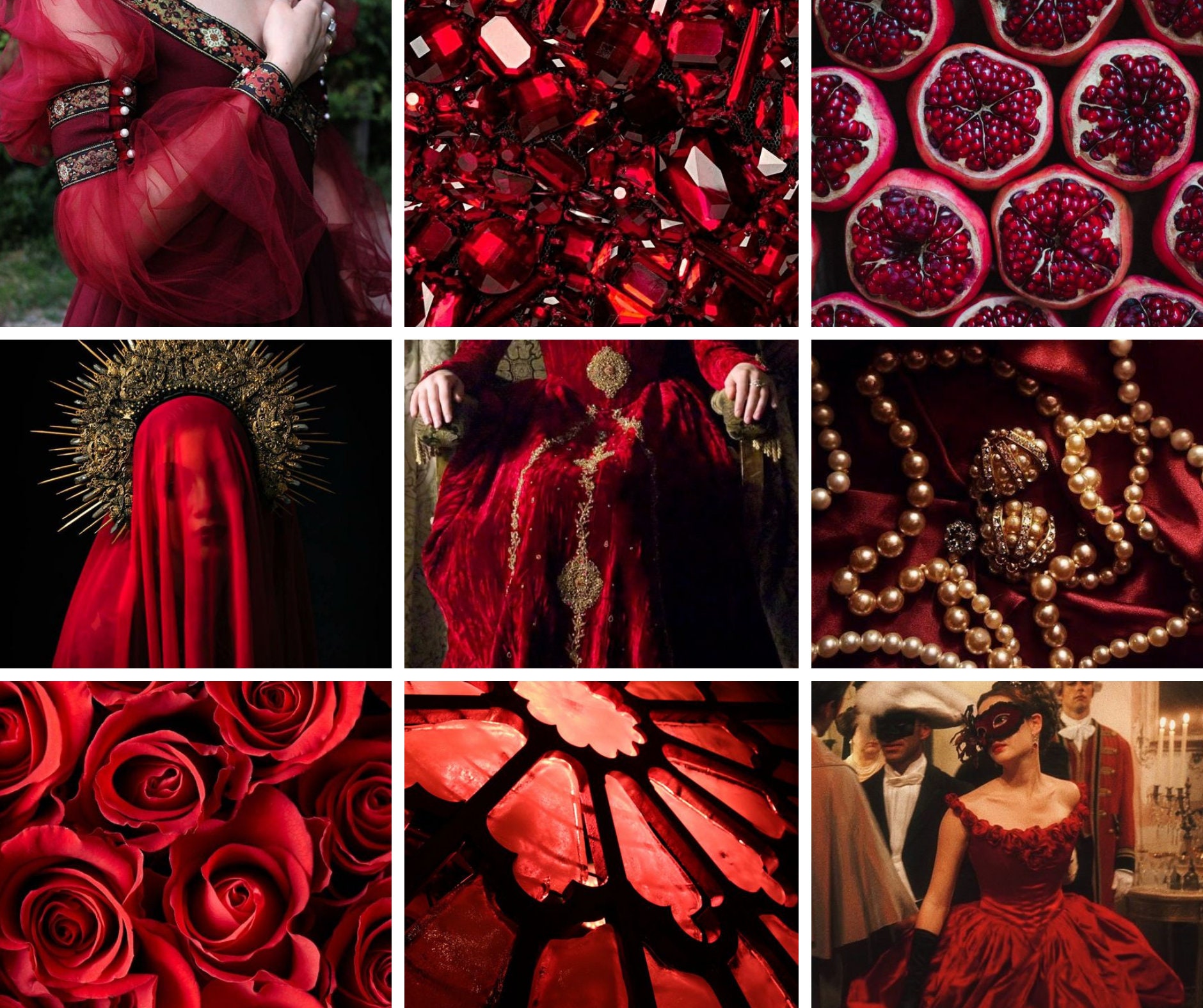 Royalcore Aesthetic Wall Collage Kit, Red Room Decor, Collage Kit Wall