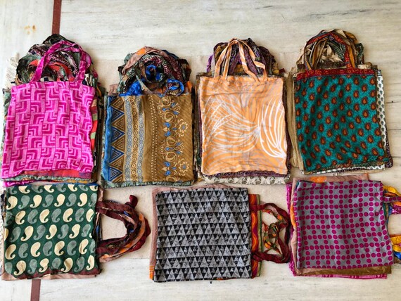 Silk Gift Bags Packaging Bags Clothing Packaging Bags Sari Handle Bag Shopping Carry Bag Various Colours and Prints Size 15x17 Inch Etsy