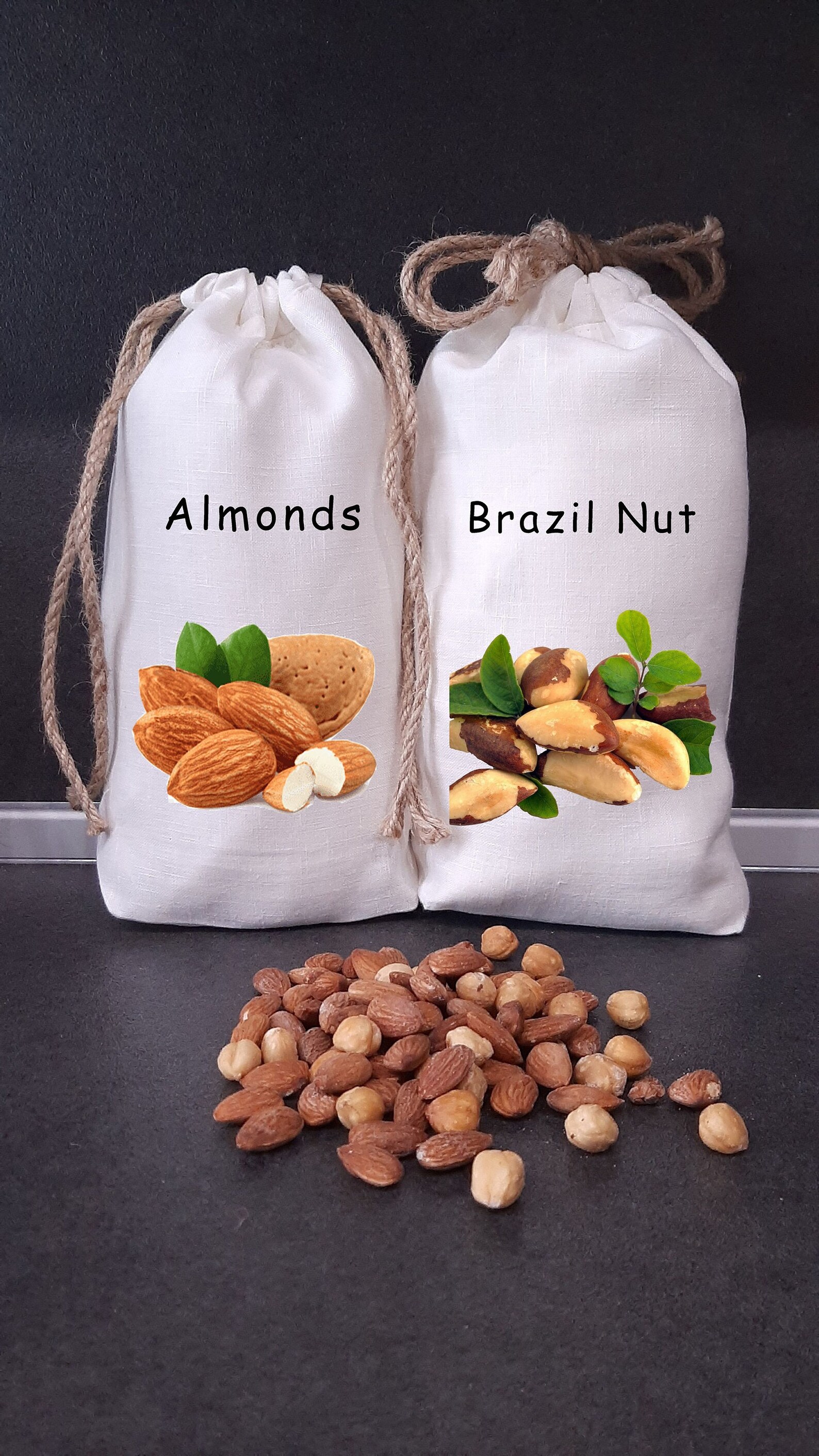 Linen bags for nuts/Reusable handmade linen ecofriendly Etsy