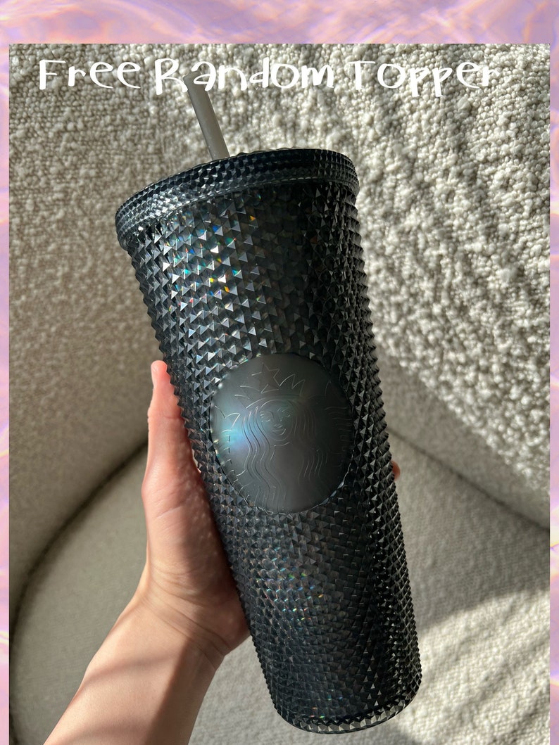 Starbucks Black Oil Slick Studded Cold Cup Tumbler With Straw Etsy