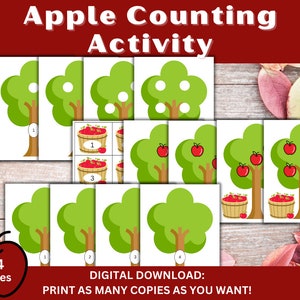 Autumn Apple Counting Activity: Classroom Printable (Digital Download)
