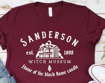 Sanderson Witch Museum Shirt: Black Flame Candle Halloween Tee