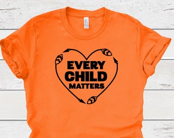 T-shirt Every Child Matters, T-shirt Orange Shirt Day, Gentillesse et égalité, Éducation autochtone.