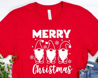 Merry Christmas Shirt, Christmas Gnomes Shirt, Christmas Family Shirt, Holiday Shirt, Cute Gnomies  Shirt,Christmas Gift.