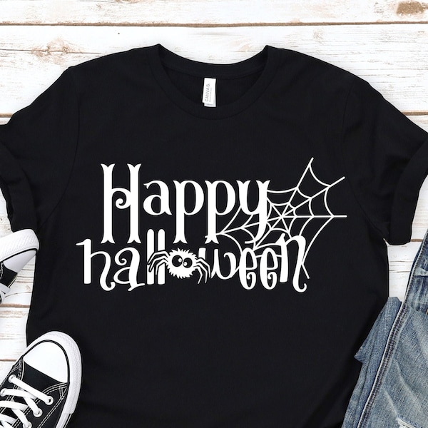 Happy Halloween Tshirt, Halloween Spider T-Shirt, Halloween Shirt, Halloween Party, Halloween Shirt Tee, Halloween Gift Funny Halloween.