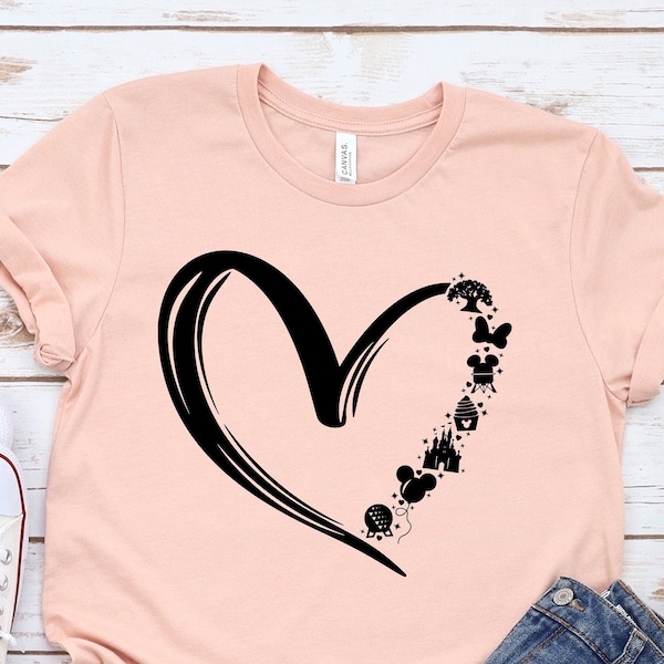 Disney Double Heart Shirt, Heart Shirt, Love Shirt, Disney Family shirt, Vacation Shirt.