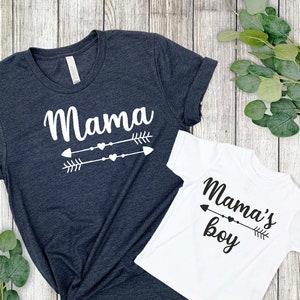Mama and Mama's Boy Shirt, Mama and me Matching Shirts, Gift Ideas for mom,  Mama & Mini Matching Retro Tees, Mom Gift Shirts.