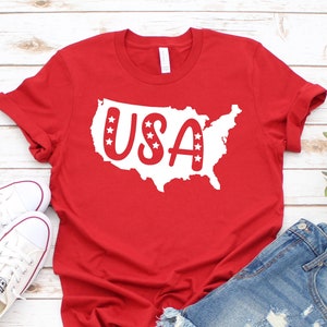 Chemise Etats-Unis, chemise 4 juillet, chemise carte des Etats-Unis, chemise Etats-Unis, chemise patriotique.