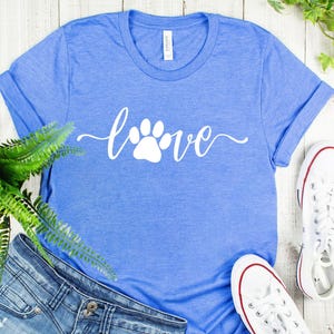Love Paw Print T-Shirt: Dog Lover Design, Soft Cotton