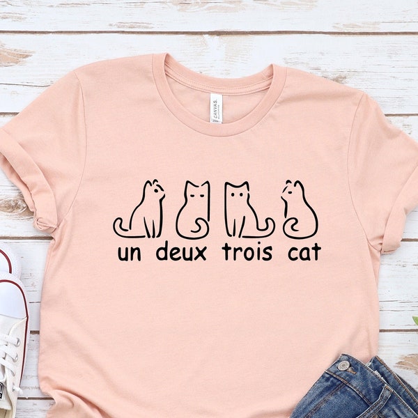 Un Deux Trois Cat Shirt, Cat Mom Shirt, Cat Lover Gift, Funny Cat Shirt, Christmas tshirt, christmas gift.